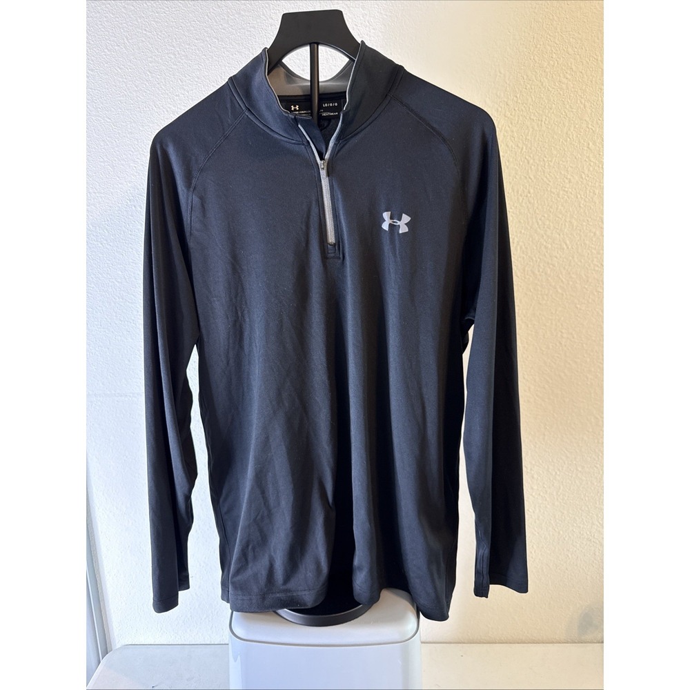 Under Armour Athletic Men's Black Long Sleeve Quarter Zip Pullover Size L